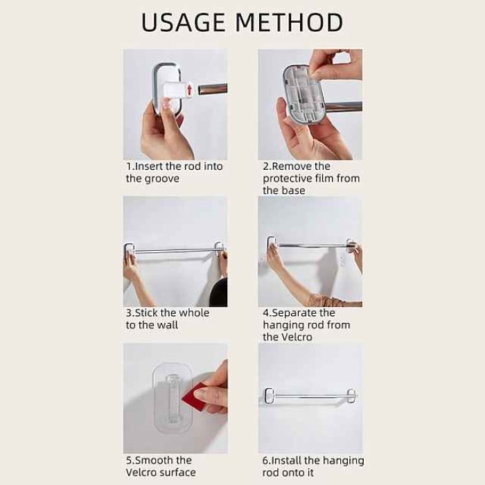 Single Towel Bar Towel Holder White Wall Towel Hanger Bathroom Accessories Shelf Rack