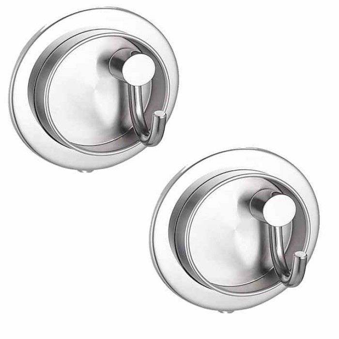 2PCS Powerful  Hooks for Shower,Kitchen&Bathroom,Stainless Steel Shower Hanger for Loofah,Towel