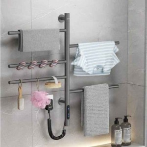 Electric Towel Warmers Radiator, Wall-Mounted & Freestanding Heated Towel Drying Rack, 304 Stainless Steel Heated Towel Rail for Bathroom