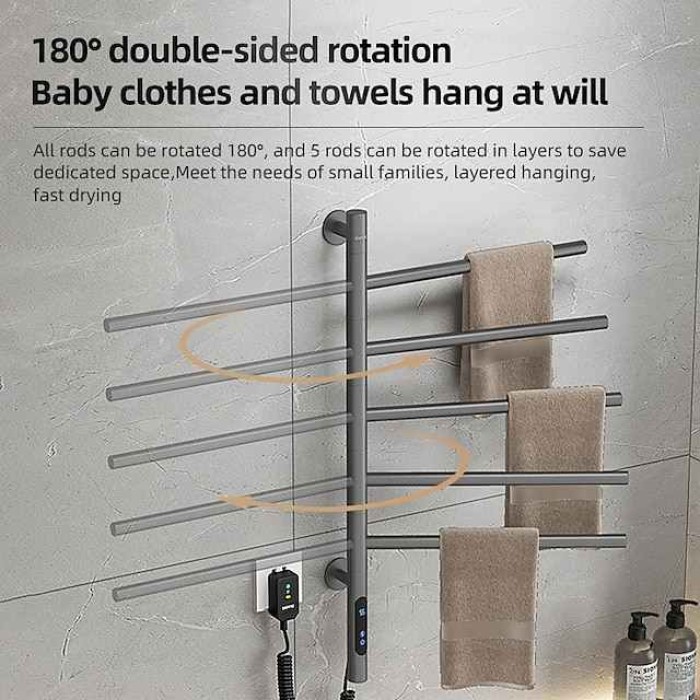 Electric Towel Warmers Radiator, Wall-Mounted & Freestanding Heated Towel Drying Rack, 304 Stainless Steel Heated Towel Rail for Bathroom