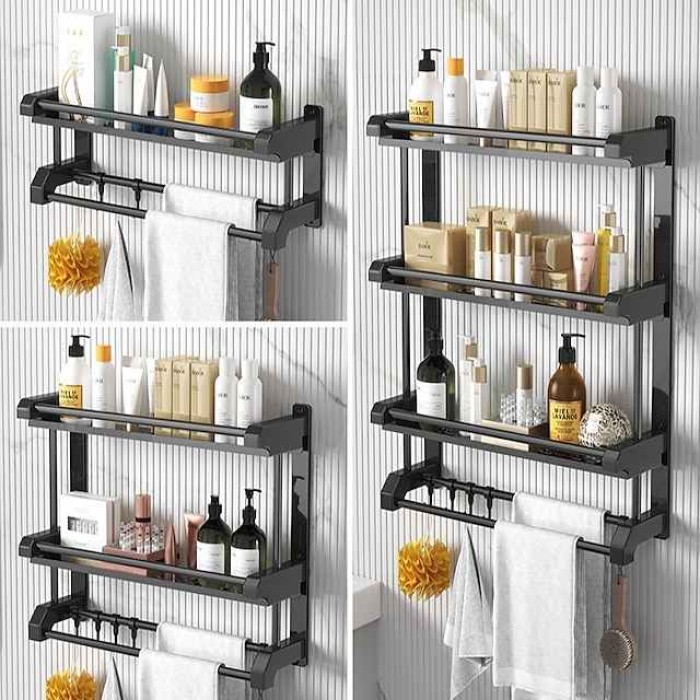 Toilet Storage Rack Non Perforated Stainless Steel Towel Rack Bathroom Towel Rack Hotel Bathroom Hardware Pendant