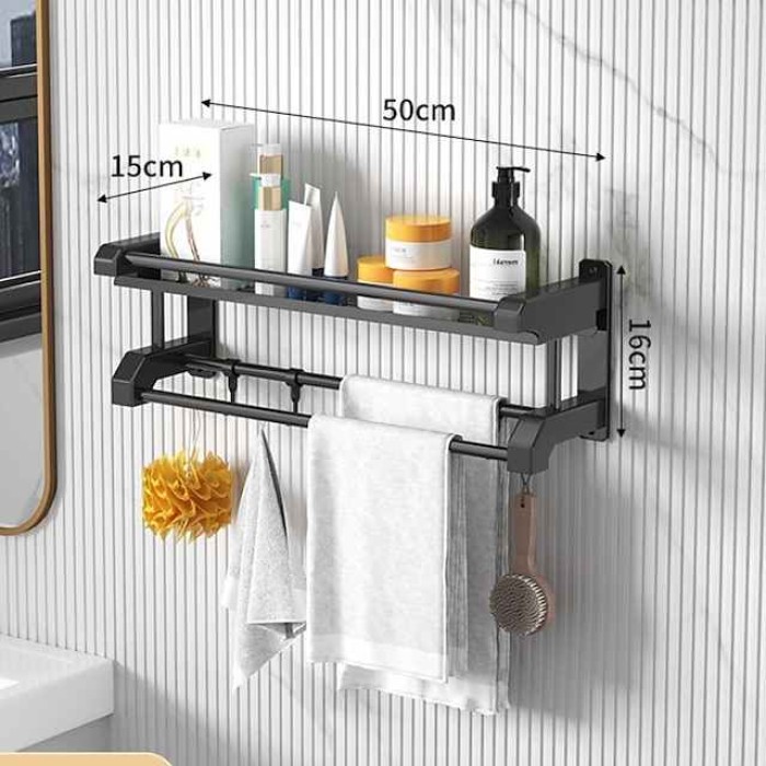 Toilet Storage Rack Non Perforated Stainless Steel Towel Rack Bathroom Towel Rack Hotel Bathroom Hardware Pendant