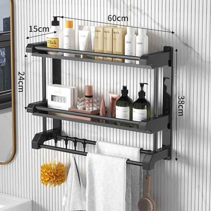 Toilet Storage Rack Non Perforated Stainless Steel Towel Rack Bathroom Towel Rack Hotel Bathroom Hardware Pendant