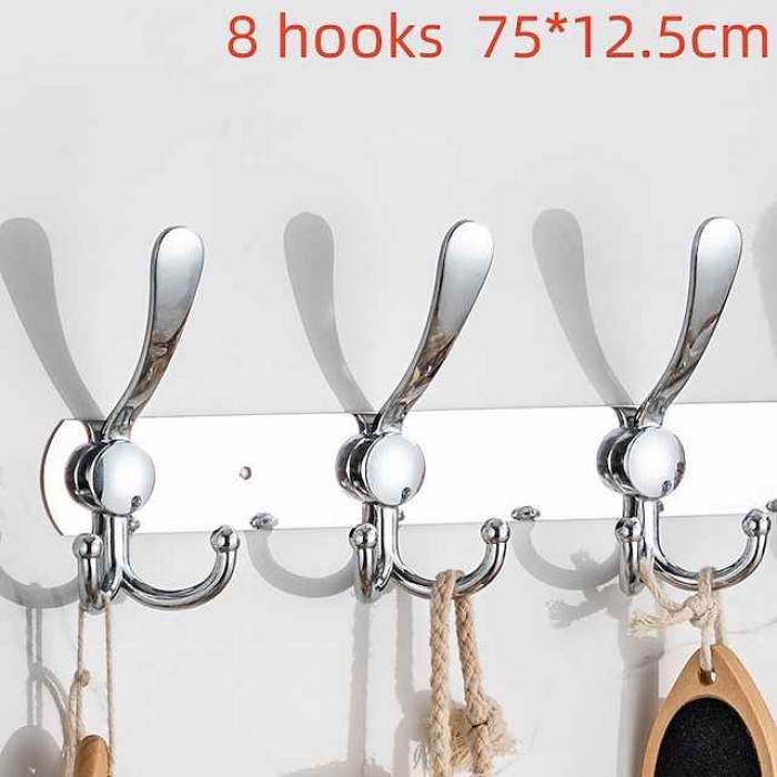 Clothing Hook Multifunctional Row Hook Stainless Steel Bathroom Towel Hook Metal Hook Hardware Pendant