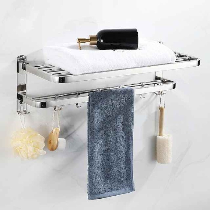 Toilet Storage Rack Non Perforated Stainless Steel Towel Rack Bathroom Towel Rack Hotel Bathroom Hardware Pendant