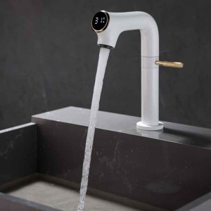 Bathroom Sink Faucet - Rotatable / LED / Classic Chrome / Brushed / Electroplated Centerset Single Handle One HoleBath Taps