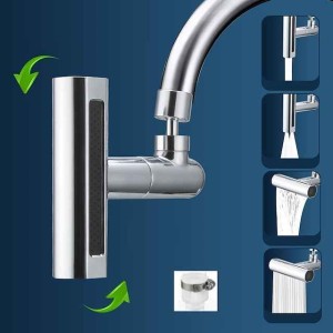 Faucet accessory - Waterfall Kitchen Tap Universal Bathroom Kitchen Faucet Multi Function 4 in 1 360 Swiveling Sprayer Head Filter