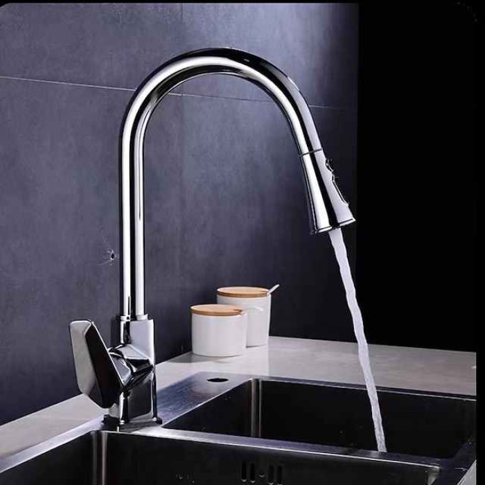 Bathroom Sink Faucet - Classic Brushed / Electroplated / Painted Finishes Mount Outside Single Handle One Hole Bath Taps