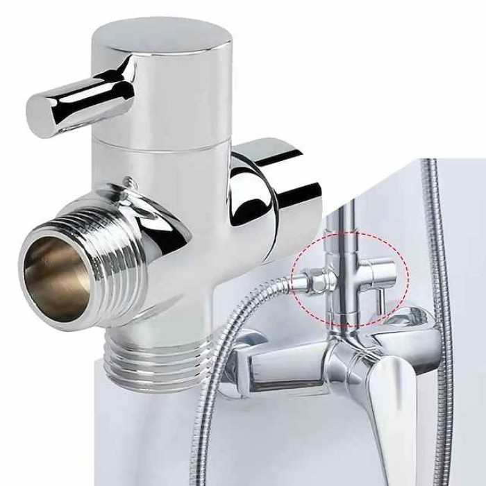 Brass Diverter Valve 3 Way Water Separator Shower Tee Adapter Adjustable Shower Head Diverter Valve Bathroom Accessories