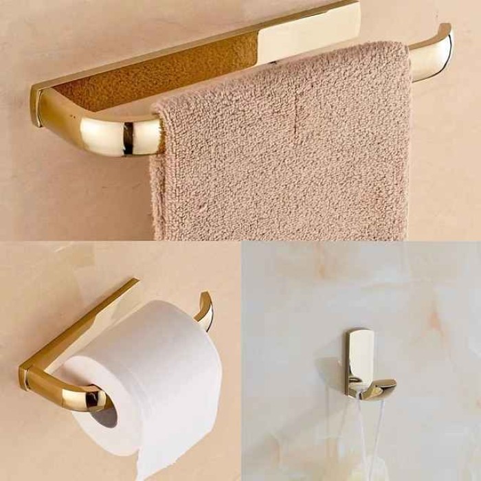 Towel Bar / Toilet Paper Holder / Robe Hook Adorable Modern Brass 5pcs - Bathroom / Hotel bath Wall Mounted