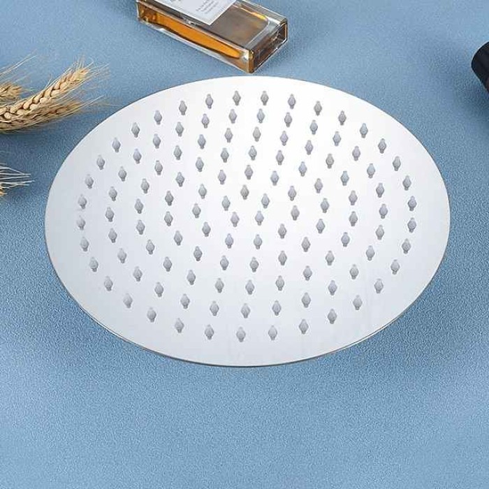 Water-Saving Round Shower Head in Painted Finishes, Contemporary Luxury Rain Shower