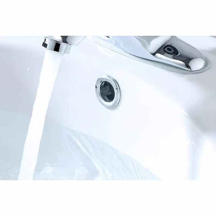 Classic Bathroom Sink Faucet, Standard Mount Outsides Single Handle Two Holes Bath Taps in Electroplated Finish