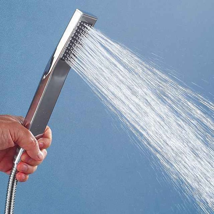 Water-Saving Rectangle Shower Head, Contemporary Luxury Rain Shower Head in Painted Finishes