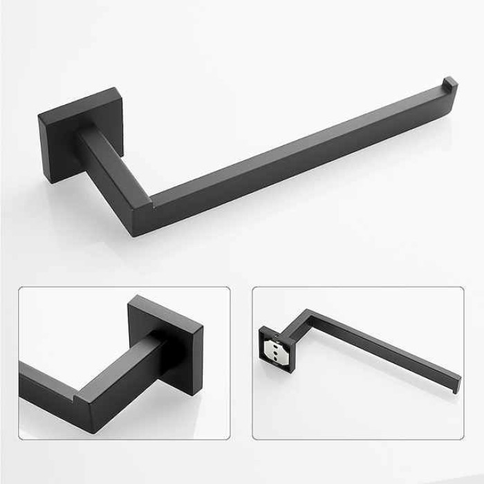 Towel Rack Bathroom Accessory Set Towel Bar Toilet Paper Holder Cool New Design Adorable Contemporary Modern Stainless Steel Zinc Alloy Metal 4pcs 1PC - Bathroom 1-Towel Bar towel ring Wall