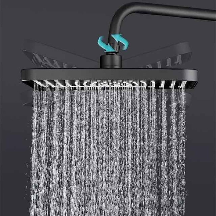 Rainfall Shower Head Set, Large Flow Supercharge Shower head 3 Mode Adjustable Sprinkler Faucet Replacement Parts Bathroom Accessories