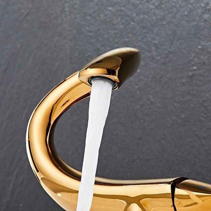 Classic Bathroom Sink Faucet, Center-set Single Handle One Hole Bath Taps in Electroplated Finishes