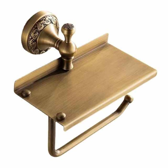 Toilet Paper Holder Adorable Antique / Modern Brass Bathroom / Hotel bath Wall Mounted