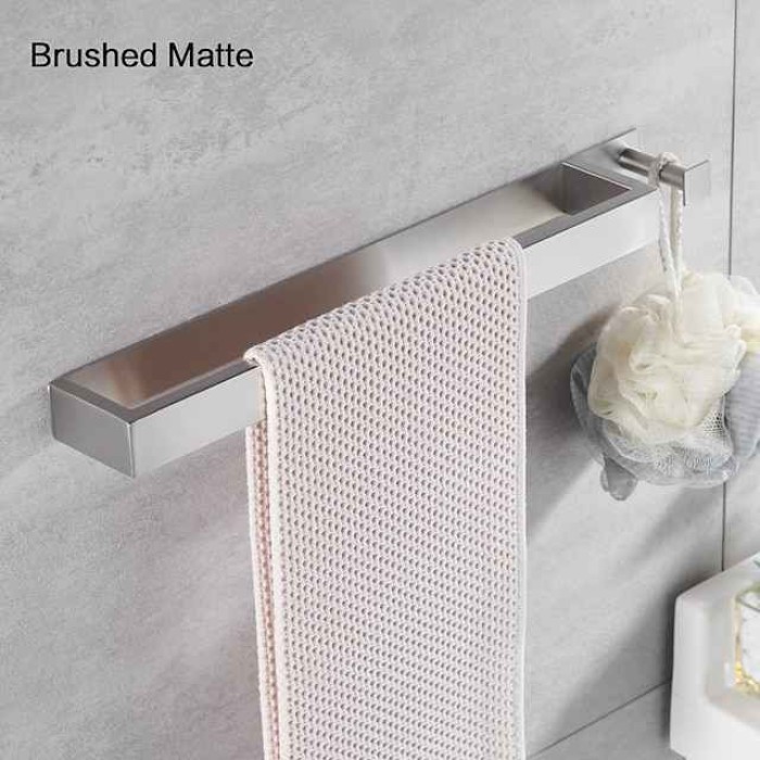 Towel Bar Robe Hook Bathroom Shelf New Design Self-adhesive Adorable Contemporary Modern Stainless Steel Low-carbon Steel Metal 1PC - Bathroom Single 1-Towel Bar towel ring Wall