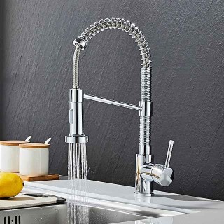 Pull-out Kitchen faucet, Single Handle One Hole Painted Finishes Centerset Modern Contemporary Taps for Kitchen Sink