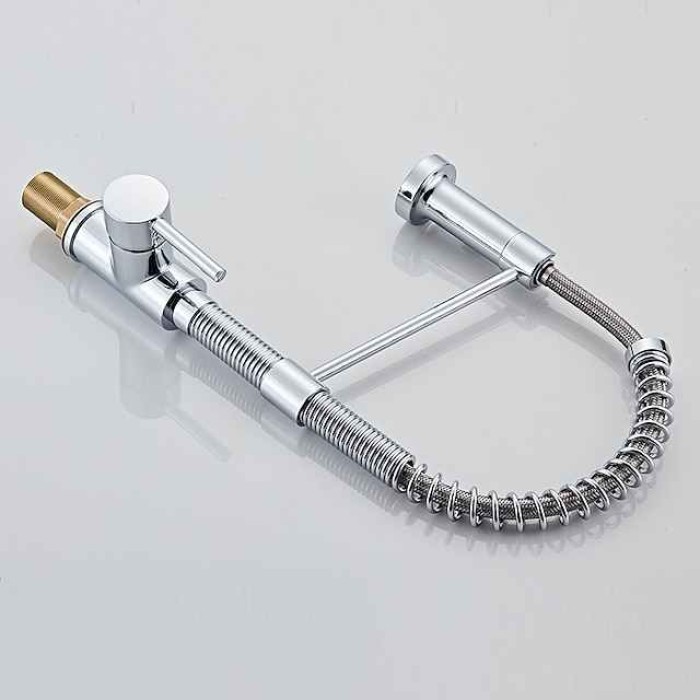 Pull-out Kitchen faucet, Single Handle One Hole Painted Finishes Centerset Modern Contemporary Taps for Kitchen Sink